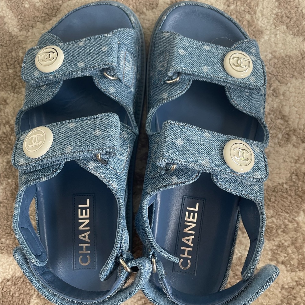 Chanel Dad Sandals 38, with box dust bags and receipt - Picture 3 of 5